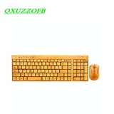Bamboo Keyboard Mouse Wireless Combo Set For Laptop PC Office USB Plug and Play ,Natural Mice