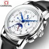Carnival Brand Military Watch Fashion Luxury Waterproof Moon Phase Automatic Mechanical Watches For