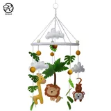 Felt Baby Crib Mobile Jungle Safari Nursery Mobiles Safari Animal Hanging Carousel