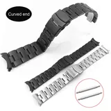 Curved Ends 18mm 20mm 22mm Solid Stainless Steel Watch Band Link Bracelet Wrist Watchband Men