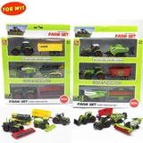 All Farm Tractor Set Great Play Collection Toy,Diecast Metal Vehicle Car Model with Plastic