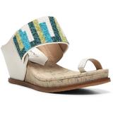 Beaded Wedge Sandals - Blue - Donald J Pliner Heels