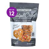 Snack Factory Chips - Sea Salt & Cracked Pepper Pretzel Crisps - Set of 12