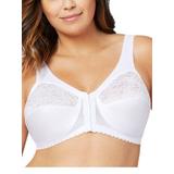Women's Glamorise MagicLift Front-Closure Support Bra Wirefree, White 46 F F