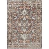 Brown Area Rug - Loloi Rugs Bonney Oriental Area Rug in Charcoal/Spice Polyester in Brown, Size 79.0 W x 0.13 D in | Wayfair BONYBNY-07CCSQ6797