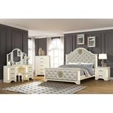 Rosdorf Park Jasmine 6 Piece Bedroom Set, Beige Upholstered, Wood in Gray, Size Queen | Wayfair 4C3893B0D38B48A680EA0795C187339D