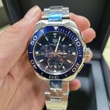 Tag Heuer Men's Aquaracer Chrono Silver/blue Wr300m Watch