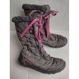Columbia Shoes | Columbia Omni Grip 200 Grams Girls 1 Gray Waterproof Winter Snow Boots Lace Up | Color: Gray | Size: 1g