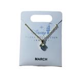 Disney Jewelry | Disney Parks Mickey Birthstone March Aquamarine Necklace | Color: Blue/Gold | Size: Os