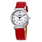 Coach Accessories | Coach Madison White Dial Red Leather Strap Watch | Color: Red/White | Size: Os