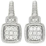 Sterling Silver Pavé White Topaz Cushion Drop Earrings In White Gold At Nordstrom Rack
