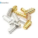 Doreen Box Zinc Based Alloy Magnetic Clasps Cylinder Gold Plated Can Open Jewelry Making Findings, 5