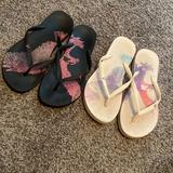 American Eagle Outfitters Shoes | 2 Pair American Eagle Flip Flops | Color: Black/White | Size: 6