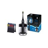 Women's Sonic Rechargeable Toothbrush W/ Uv Sanitizer + 12 Brush Heads Included, Black