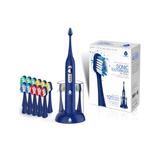 Blair Sonic Rechargeable Toothbrush W/ 12 Brush Heads Included - Blue