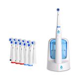 Blair Rotary Rechargeable Toothbrush w/ UV sanitizer + 12 Brush Heads Included - White