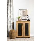 Loon Peak® Aurora-Lily 37.75" Tall 2 - Door Accent Cabinet Wood in Black/Brown, Size 37.75 H x 31.5 W x 15.0 D in | Wayfair
