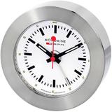 White Dial Alarm Clock - Metallic - Mondaine Watches