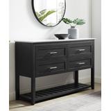 Walker Edison Cabinets Graphite/Faux - Graphite & White Faux Marble Four-Drawer Cabinet