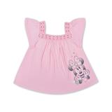 Disney Minnie Mouse Girls' Tank Tops PINK - Minnie Mouse Pink Square Neck Babydoll Top - Toddler