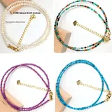 Faceted Gemstones 2-3mm beads Necklace Bracelet Quartz Crystal agate natural pearl aquamarine Men
