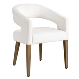 Philippa Dining Chair - Natural Grey - Chenille Snow