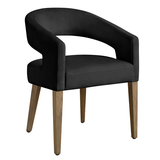 Philippa Dining Chair - Natural Grey - Velvet Black
