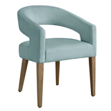 Philippa Dining Chair - Natural Grey - Velvet Skylight