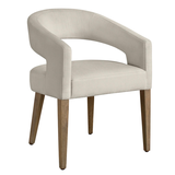 Philippa Dining Chair - Natural Grey - Brushed Canvas Cast Silver