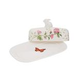 Lenox Butterfly Meadow Bunny Covered Butter Dish Porcelain China/All Ceramic in White, Size 7.75 W in | Wayfair 893455