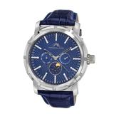 Nycm21 Moon Phase Leather Strap Watch - Blue - Porsamo Bleu Watches