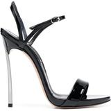 Open-toe 130mm Heel Sandals - Black - Casadei Heels
