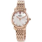 Quartz Crystal White Mother Of Pearl Dial Watch p1