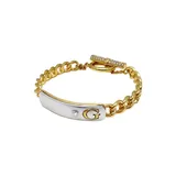 GUESS Women's Two-Tone Crystal Cuff Bracelet, Gold