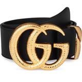 Gucci Accessories | Gucci Gg Lizard Buckle Leather Belt, Black, Eu70 | Color: Black/Gold | Size: Eu 70 Us 24-26