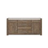 A.R.T. Stockyard 76" 6 Drawers Sideboard Wood in Black/Brown, Size 35.75 H x 76.0 W x 20.0 D in | Wayfair 284252-2303