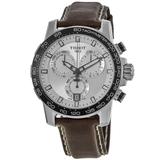 Tissot Supersport Chrono Silver Dial Brown Leather Strap Men's Watch T125.617.16.031.00 T125.617.16.031.00