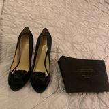 Kate Spade Shoes | 8.5 Kate Spade Peep Toe Pumps With Gorgeous Ruffle Embellishments At The Toe. | Color: Black | Size: 8.5
