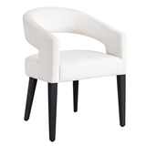 Philippa Dining Chair - Matte Black - Velvet White