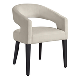 Philippa Dining Chair - Matte Black - Brushed Canvas Cast Silver