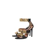 Couture Milano Calfskin Sandals - Black - Moschino Heels