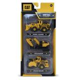 Cat 3 Pack of Die Cast Construction toy vehicles. Includes Wheel Loader Excavator and Steam Roller