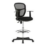 SD Studio Designs Riviera Drafting Chair - Black, Beige Over