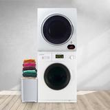 Equator 13lbs White Compact Washer 3.5 cu.ft White Compact Dryer - Stackable Set, Steel in Gray, Size 60.0 H x 23.5 W x 22.0 D in | Wayfair