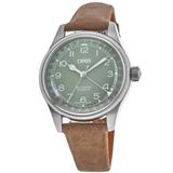 Oris Big Crown Pointer Date Green Dial Brown Leather Strap Women's Watch 01 754 7749 4067-07 5 17 68 01 754 7749 4067-07 5 17 68