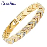 Escalus Trendy Arrow Women's Magnetic Bracelet For Women 3-Tone Gold Color Bangle Fashion Charm New