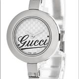 Gucci Accessories | Gucci Petite S-Steel White Gucci Dial Bangle Women's Watch Ya105509 | Color: Silver | Size: Os