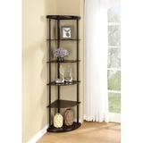 17 Stories 5-shelf Corner Bookshelf Cappuccino Wood in Brown, Size 71.75 H in | Wayfair 43958868A51A4B1199B28A7AFFB38E95