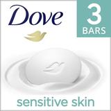 Dove Beauty Bar More Moisturizing Than Bar Soap Sensitive Skin With Gentle Cleanser for Softer Skin Fragrance Free Hypoallergenic 3.17 oz 3 Bars