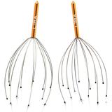 Scalp Massager Tool in Gold (2-Pack) Head Hair Scratcher Massage by LiBa. No Painful Scratches Tangling or Pulling Wires with Gentle Beads (Gold 12 Wire)